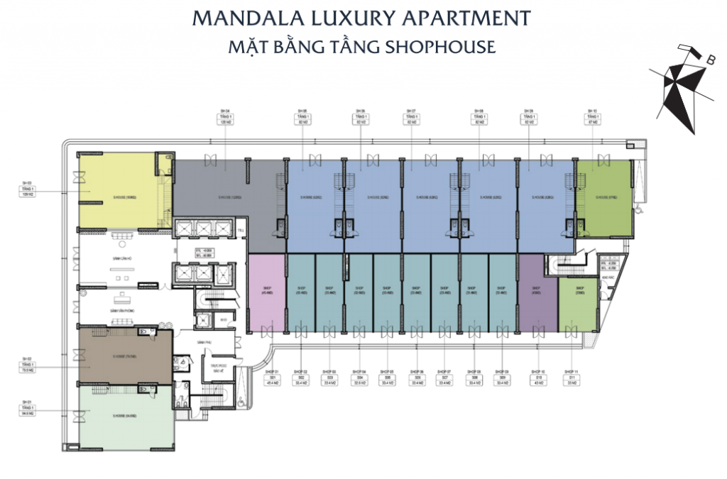 mặt bằng shophouse apec aqua park bắc giang